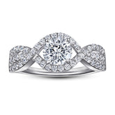 Round Zircon Eye Silver Ring